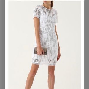 Michael Kors White Sheath Lace Crochet Slip Night Out Dress